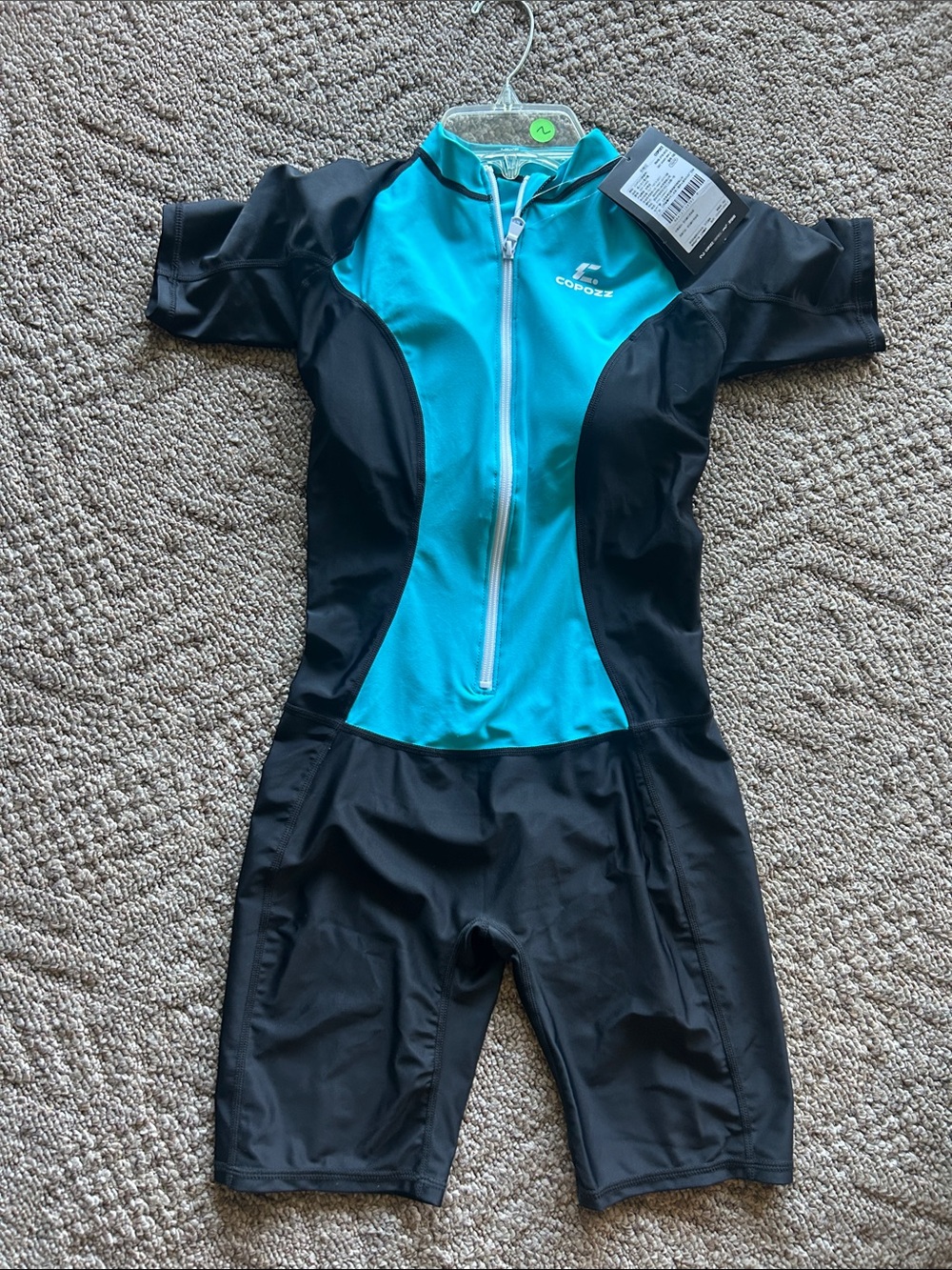 NWT Women's Copozz Blue and Black One Piece Swimsuit